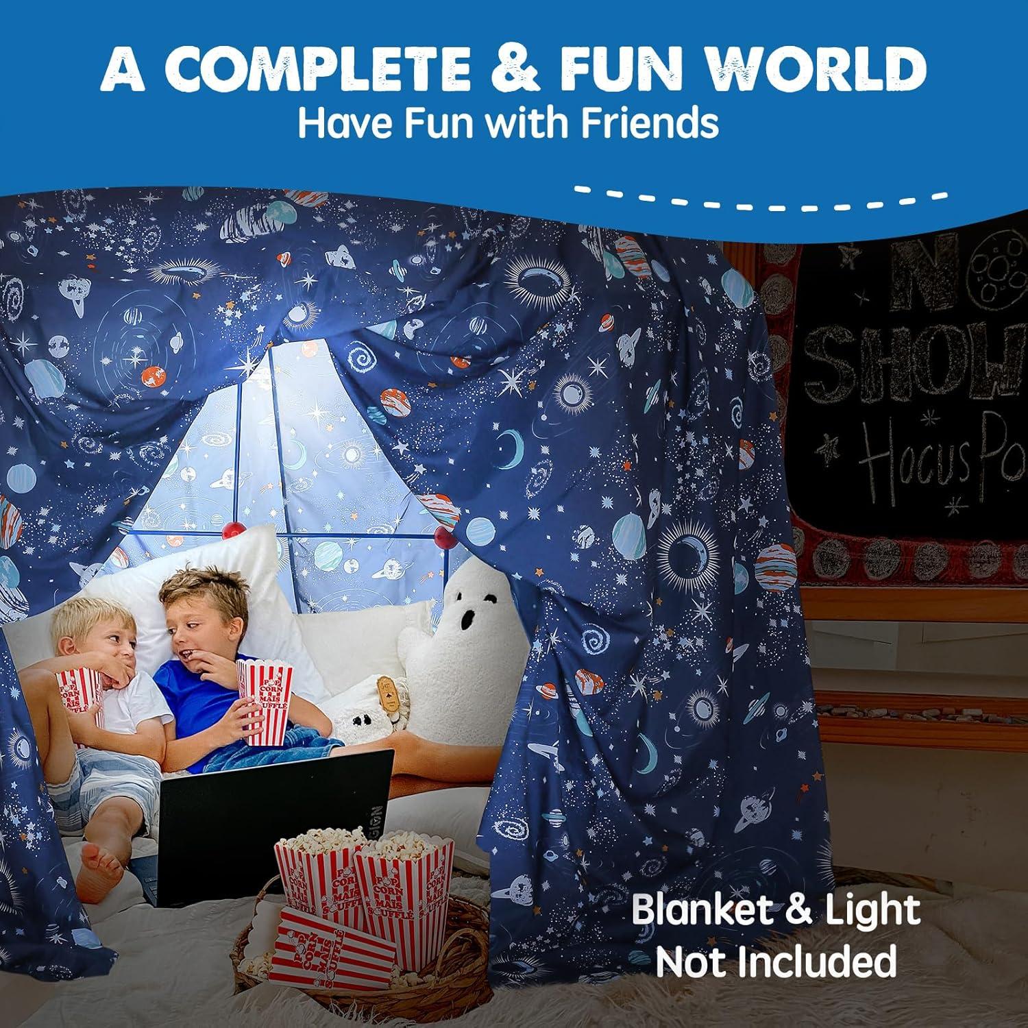 imageTiny Land Fort Building Kit Creative Fort Indoor Outdoor for 512 Years Old Boys and Girls STEM Building Toys with Storage Bag DIY Castles Tunnels with 86 Rods and 44 BallsRedbule