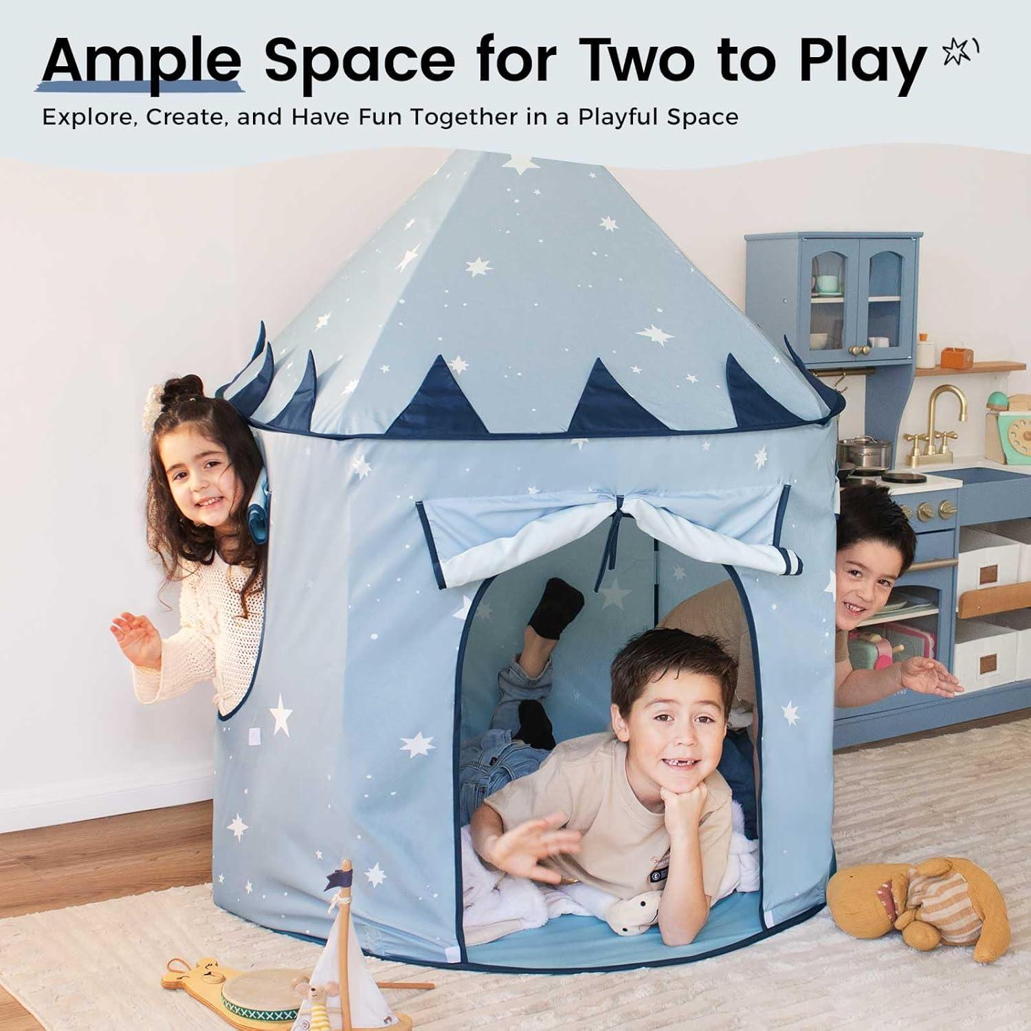 imageTiny Land Kids Play Tent PopUp Cute Toddler Tents Portable Baby Tent for Indoor Fun amp ImaginationBlue