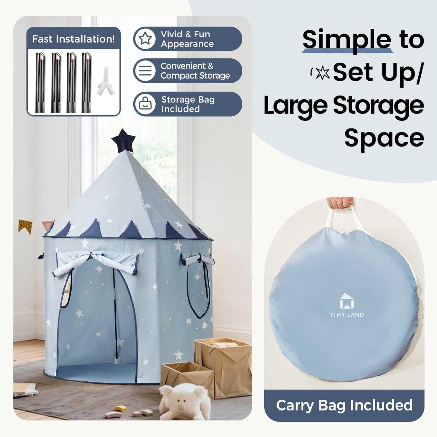imageTiny Land Kids Play Tent PopUp Cute Toddler Tents Portable Baby Tent for Indoor Fun amp ImaginationBlue