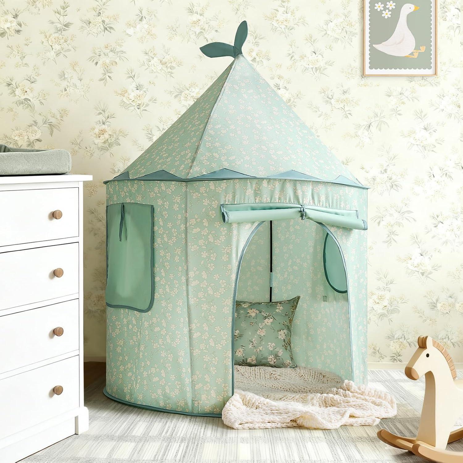 imageTiny Land Kids Play Tent PopUp Cute Toddler Tents Portable Baby Tent for Indoor Fun amp ImaginationGreen