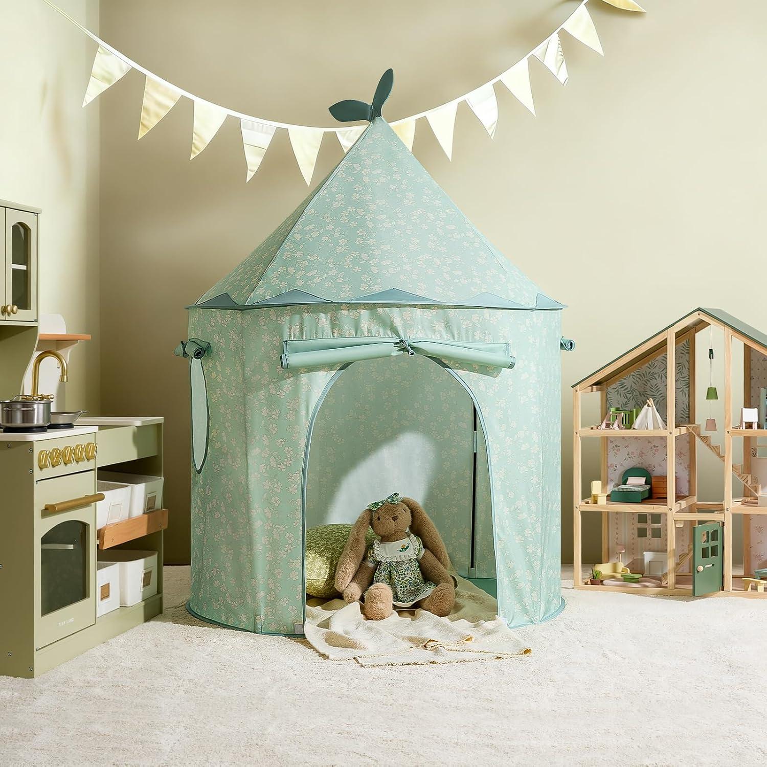 imageTiny Land Kids Play Tent PopUp Cute Toddler Tents Portable Baby Tent for Indoor Fun amp ImaginationGreen