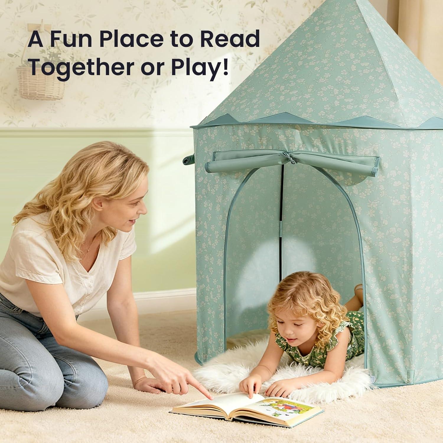imageTiny Land Kids Play Tent PopUp Cute Toddler Tents Portable Baby Tent for Indoor Fun amp ImaginationGreen