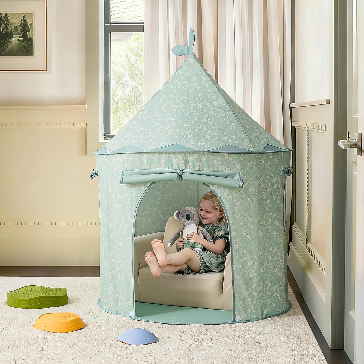 imageTiny Land Kids Play Tent PopUp Cute Toddler Tents Portable Baby Tent for Indoor Fun amp ImaginationGreen
