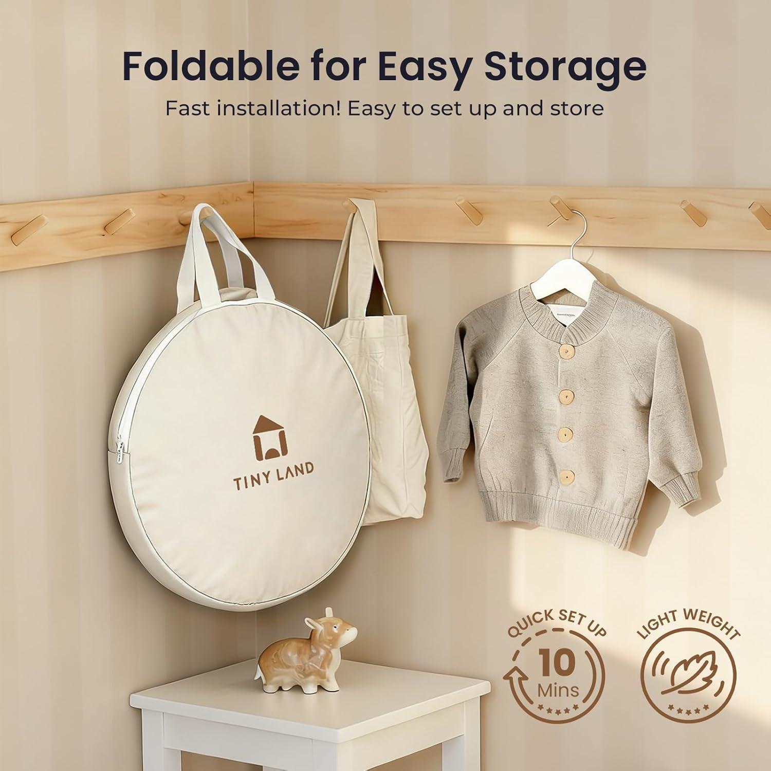 imageTiny Land Kids Play Tent PopUp Cute Toddler Tents Portable Baby Tent for Indoor Fun amp ImaginationKhaki