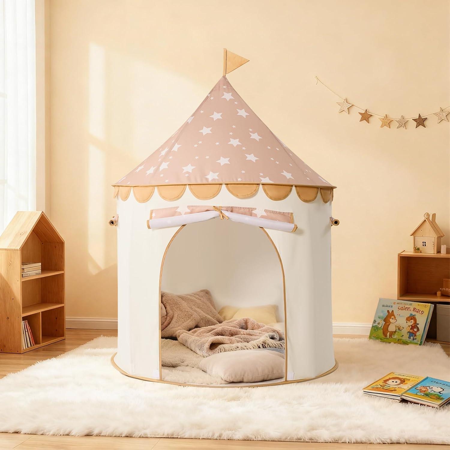imageTiny Land Kids Play Tent PopUp Cute Toddler Tents Portable Baby Tent for Indoor Fun amp ImaginationKhaki