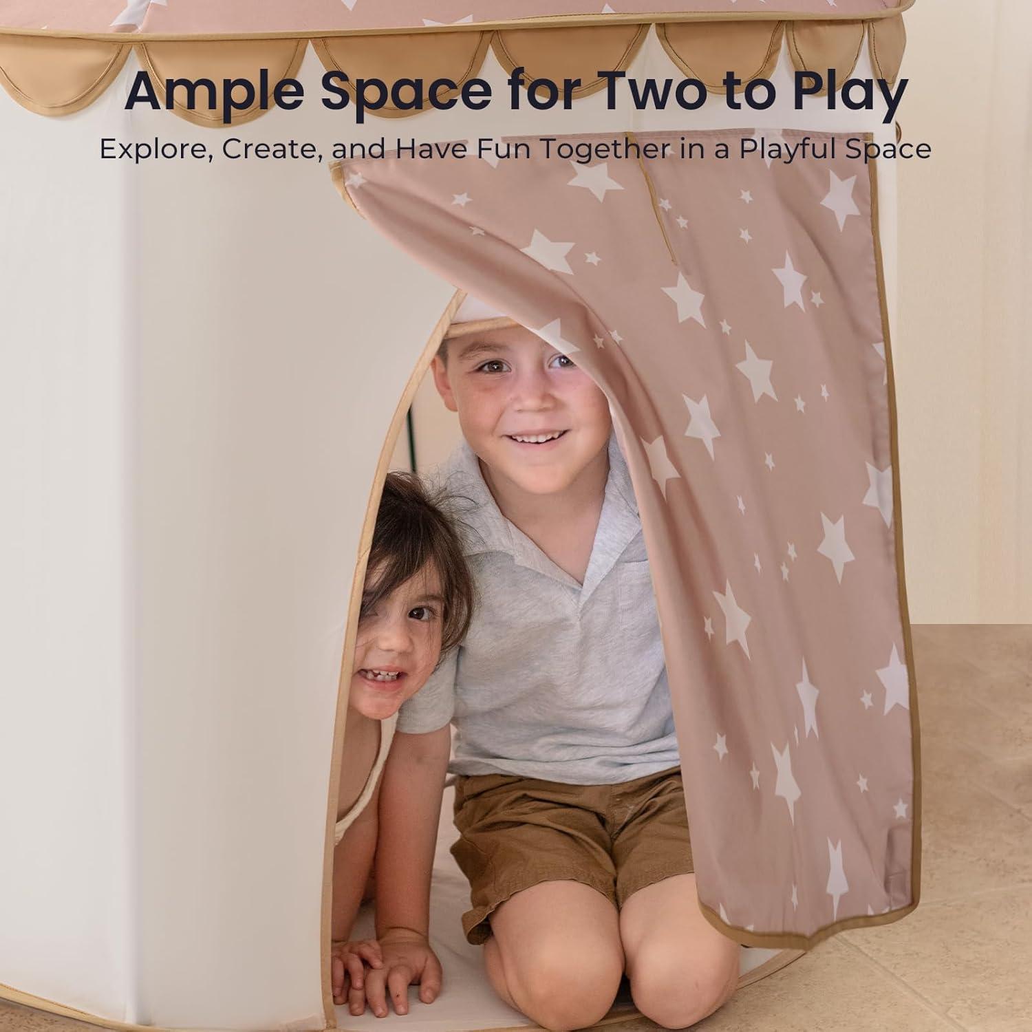 imageTiny Land Kids Play Tent PopUp Cute Toddler Tents Portable Baby Tent for Indoor Fun amp ImaginationKhaki