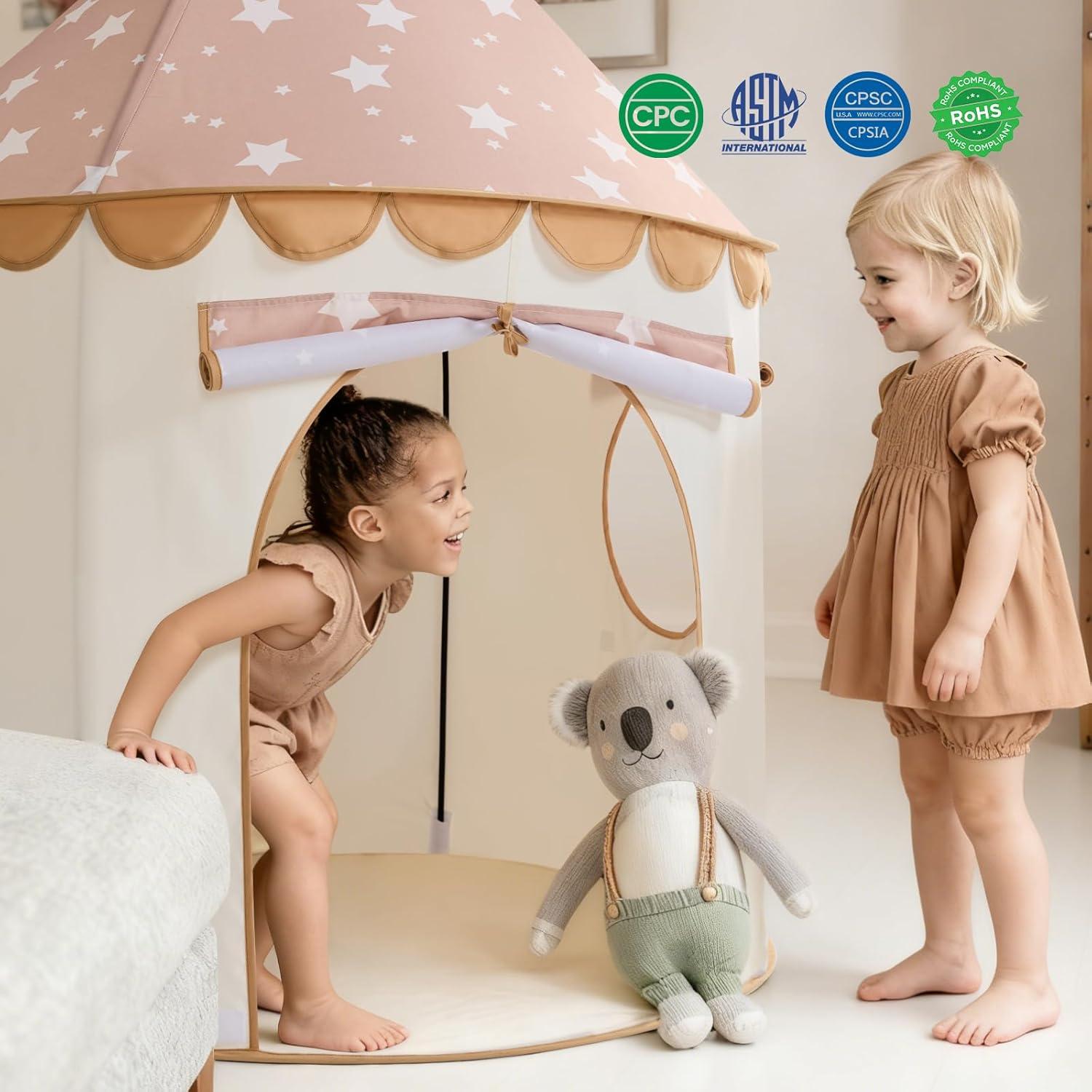 imageTiny Land Kids Play Tent PopUp Cute Toddler Tents Portable Baby Tent for Indoor Fun amp ImaginationKhaki