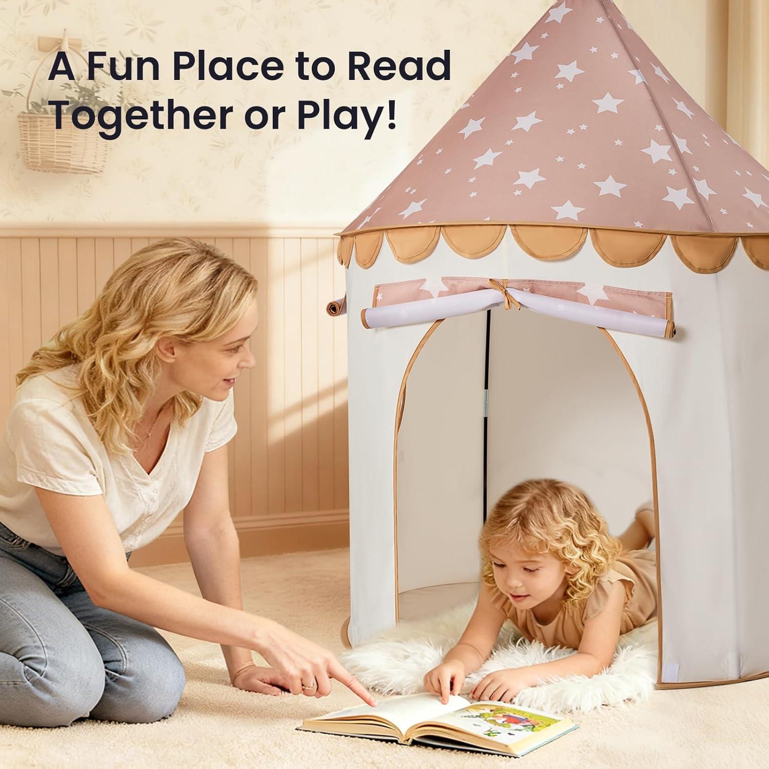 imageTiny Land Kids Play Tent PopUp Cute Toddler Tents Portable Baby Tent for Indoor Fun amp ImaginationKhaki