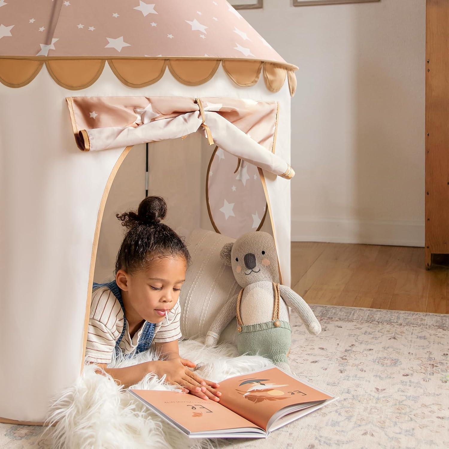 imageTiny Land Kids Play Tent PopUp Cute Toddler Tents Portable Baby Tent for Indoor Fun amp ImaginationKhaki