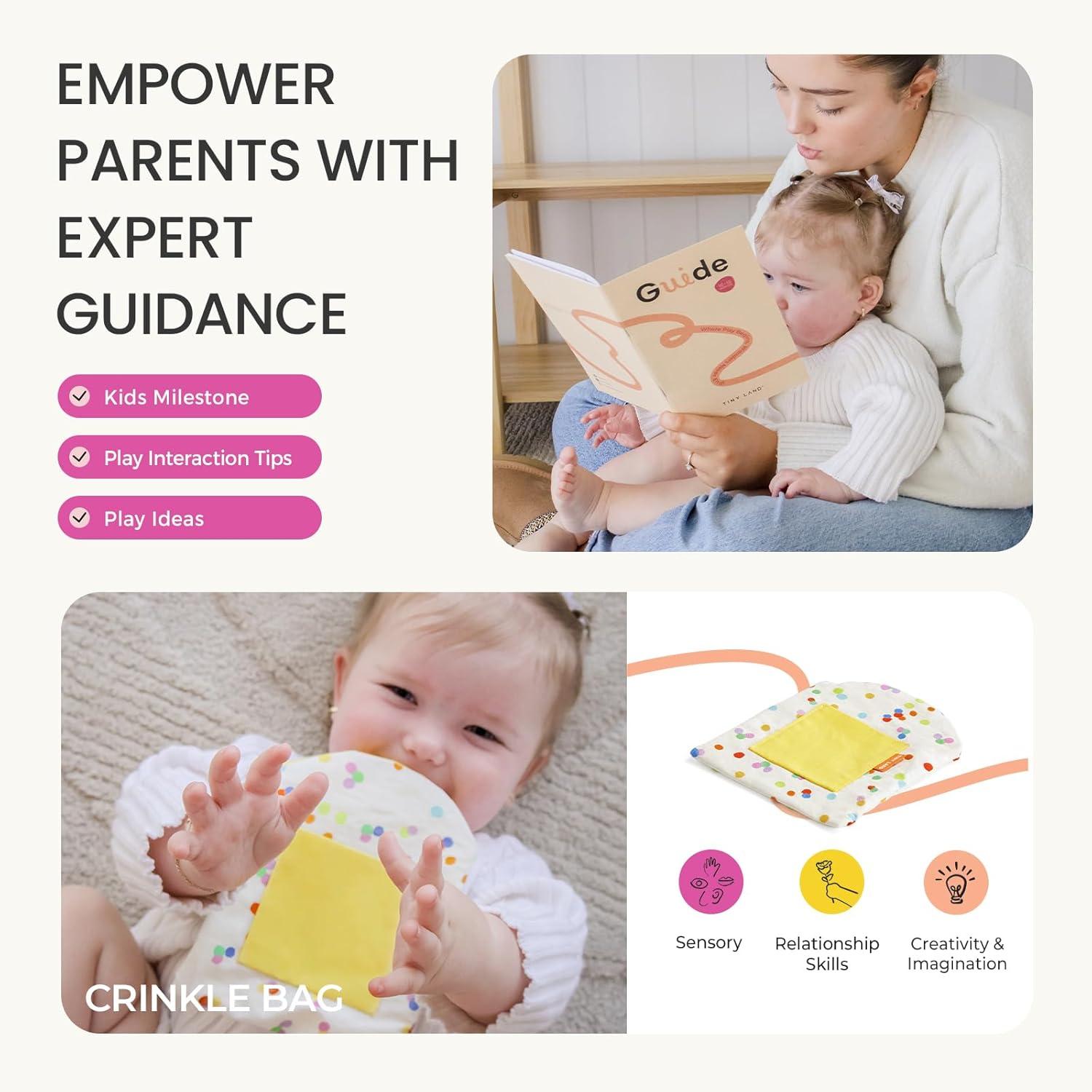 imageTiny Land Montessori Toy Set for Babies 79 Months Senser Play Kit 5in1 Wooden Learning Toys with Object Permanence Box Sensory Ball Stacking Cups and Mirror PuzzleBody Board Book1012M Educational Box
