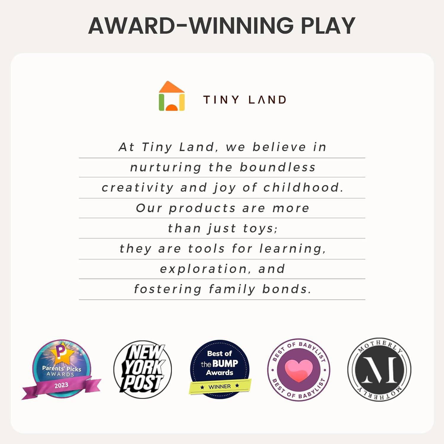 imageTiny Land Montessori Toy Set for Babies 79 Months Senser Play Kit 5in1 Wooden Learning Toys with Object Permanence Box Sensory Ball Stacking Cups and Mirror PuzzleBody Board Book1824M Educational Box