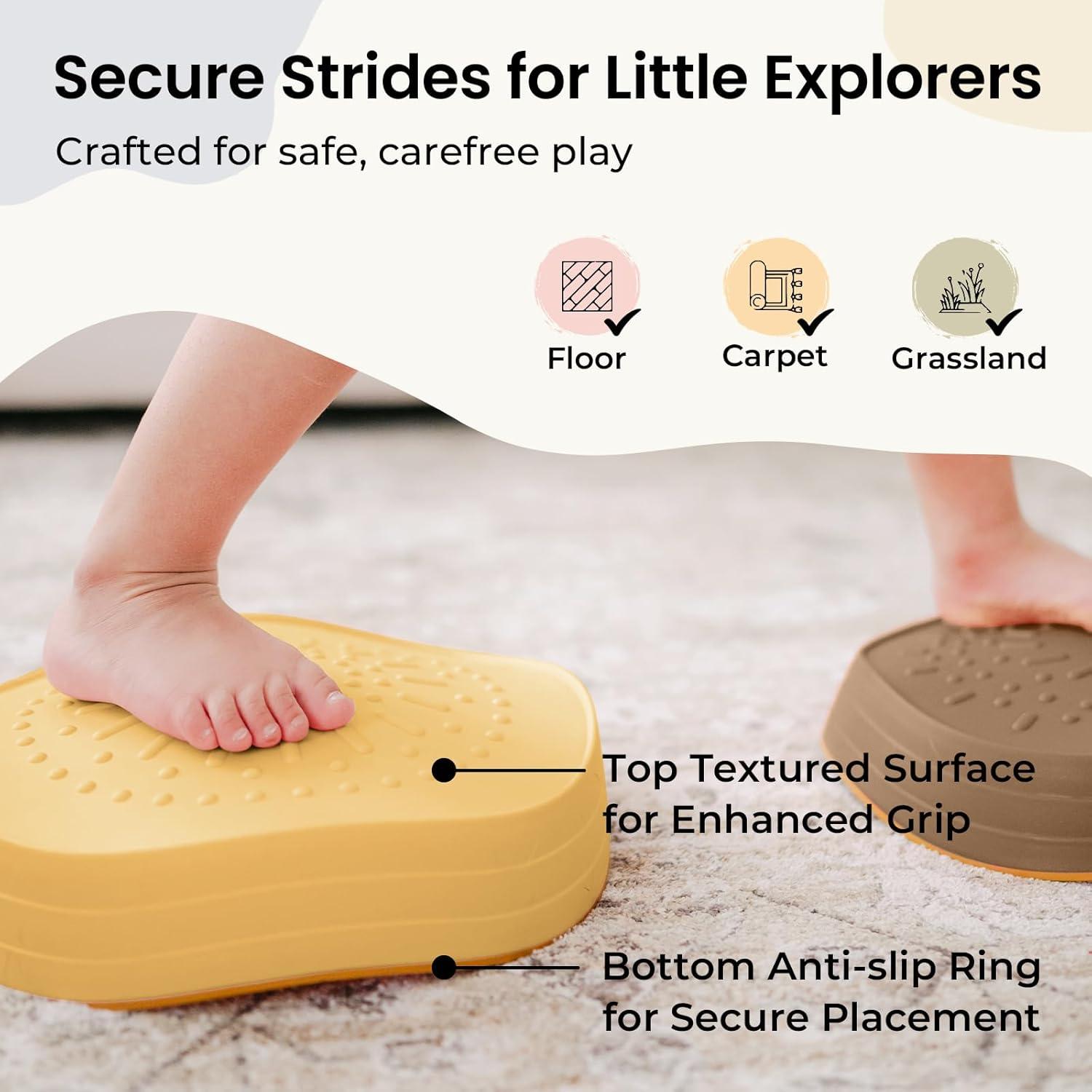 imageTiny Land Stepping Stones for Kids 5pcs NonSlip Toddler Stepping Stones Sensory Stepping Stones for Promoting Toddlers Balance amp Coordination Skills Stepping Stones for Toddlers 35Yellow