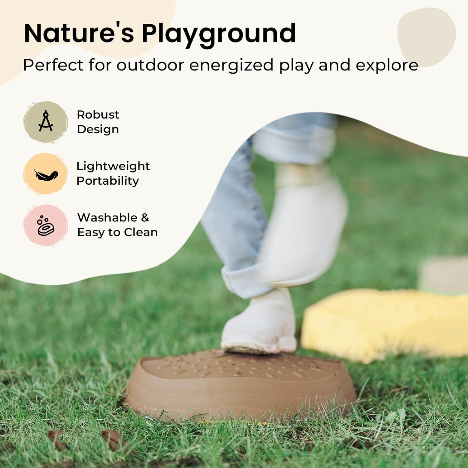 imageTiny Land Stepping Stones for Kids 5pcs NonSlip Toddler Stepping Stones Sensory Stepping Stones for Promoting Toddlers Balance amp Coordination Skills Stepping Stones for Toddlers 35Yellow
