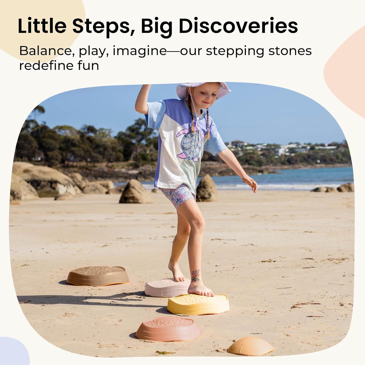 imageTiny Land Stepping Stones for Kids 5pcs NonSlip Toddler Stepping Stones Sensory Stepping Stones for Promoting Toddlers Balance amp Coordination Skills Stepping Stones for Toddlers 35Yellow