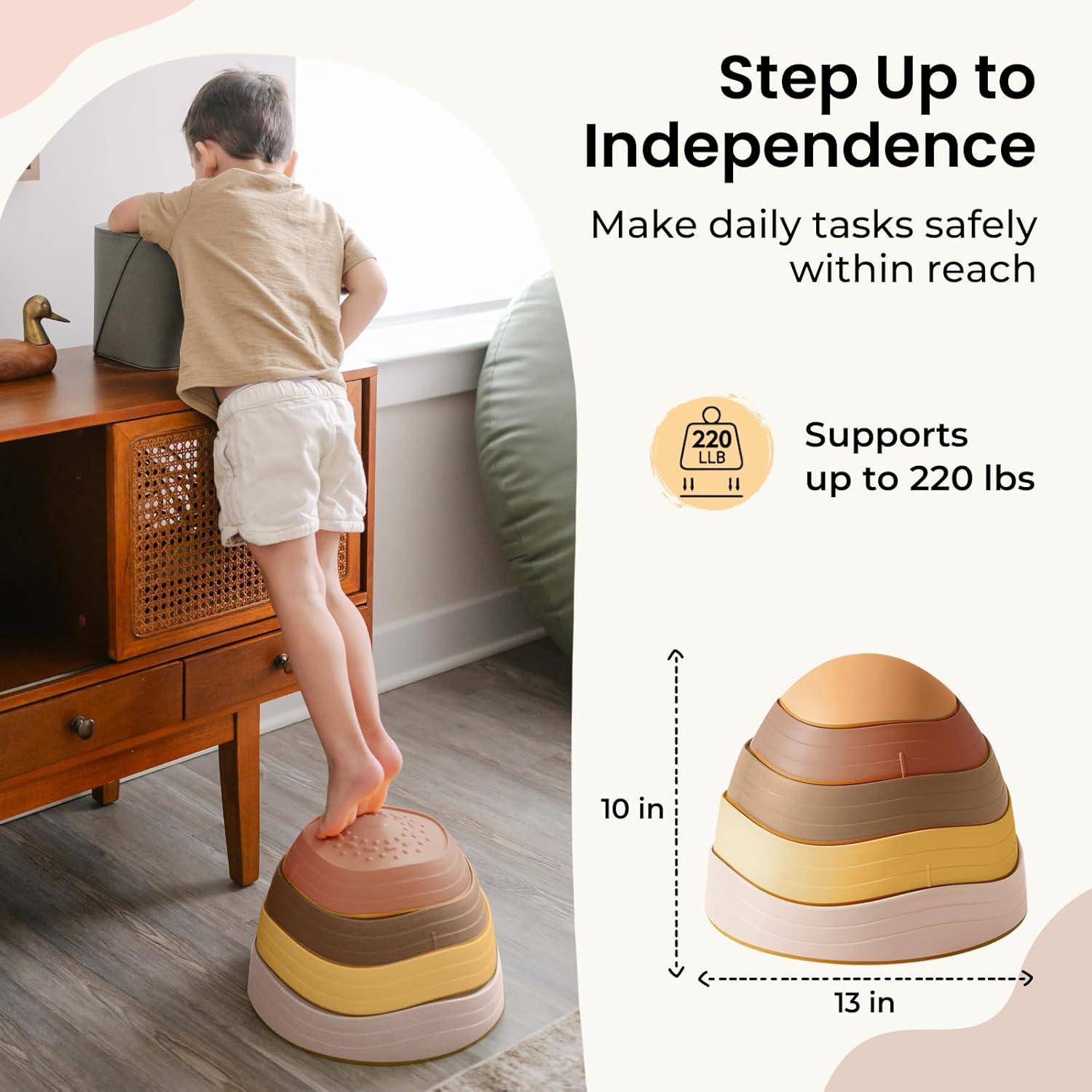 imageTiny Land Stepping Stones for Kids 5pcs NonSlip Toddler Stepping Stones Sensory Stepping Stones for Promoting Toddlers Balance amp Coordination Skills Stepping Stones for Toddlers 35Yellow