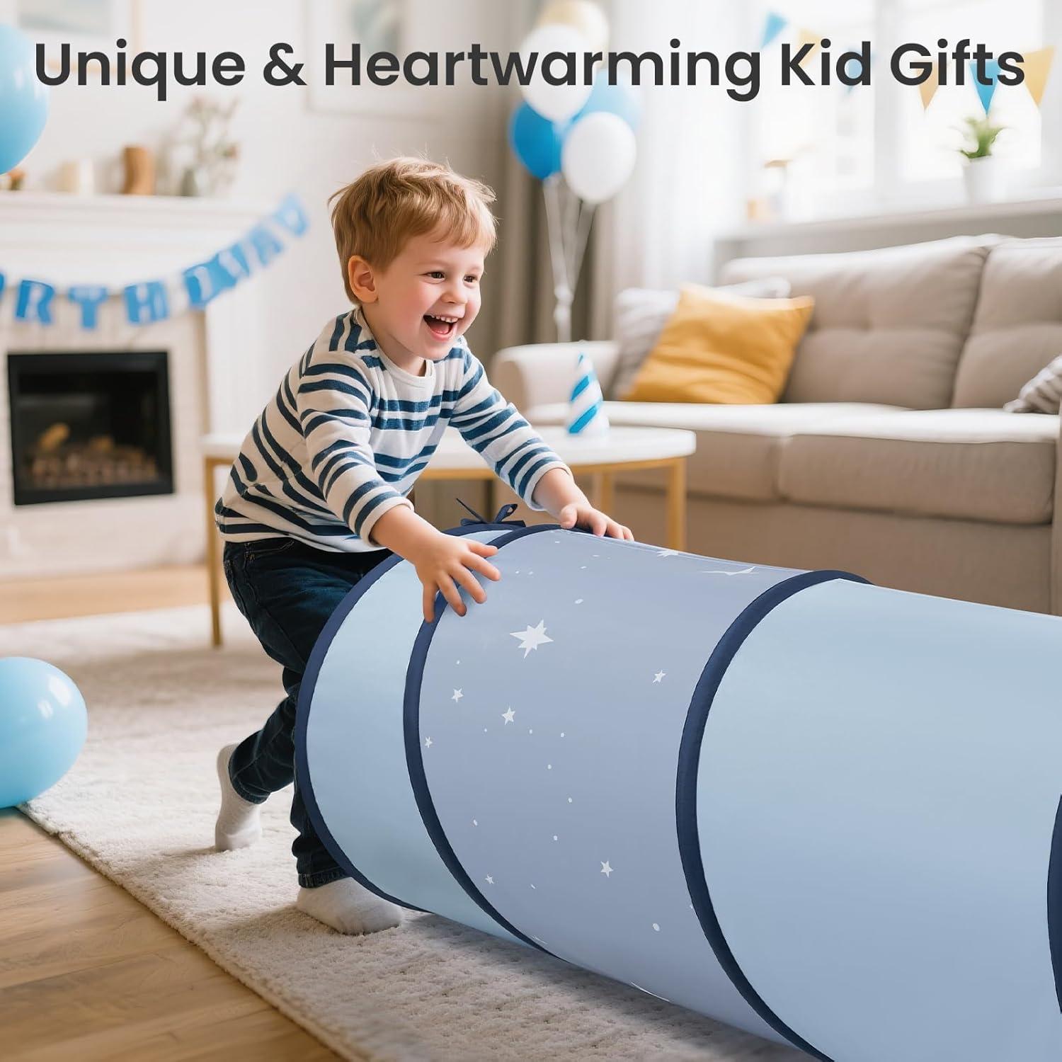 imageTiny Land Tunnel Toys for Toddlers 69 x 18 Baby Tunnel Crawl Indoor Play Tunnel for Kids to Crawl Through Pop Up Dog Tunnel Baby Outdoor ToysBlue