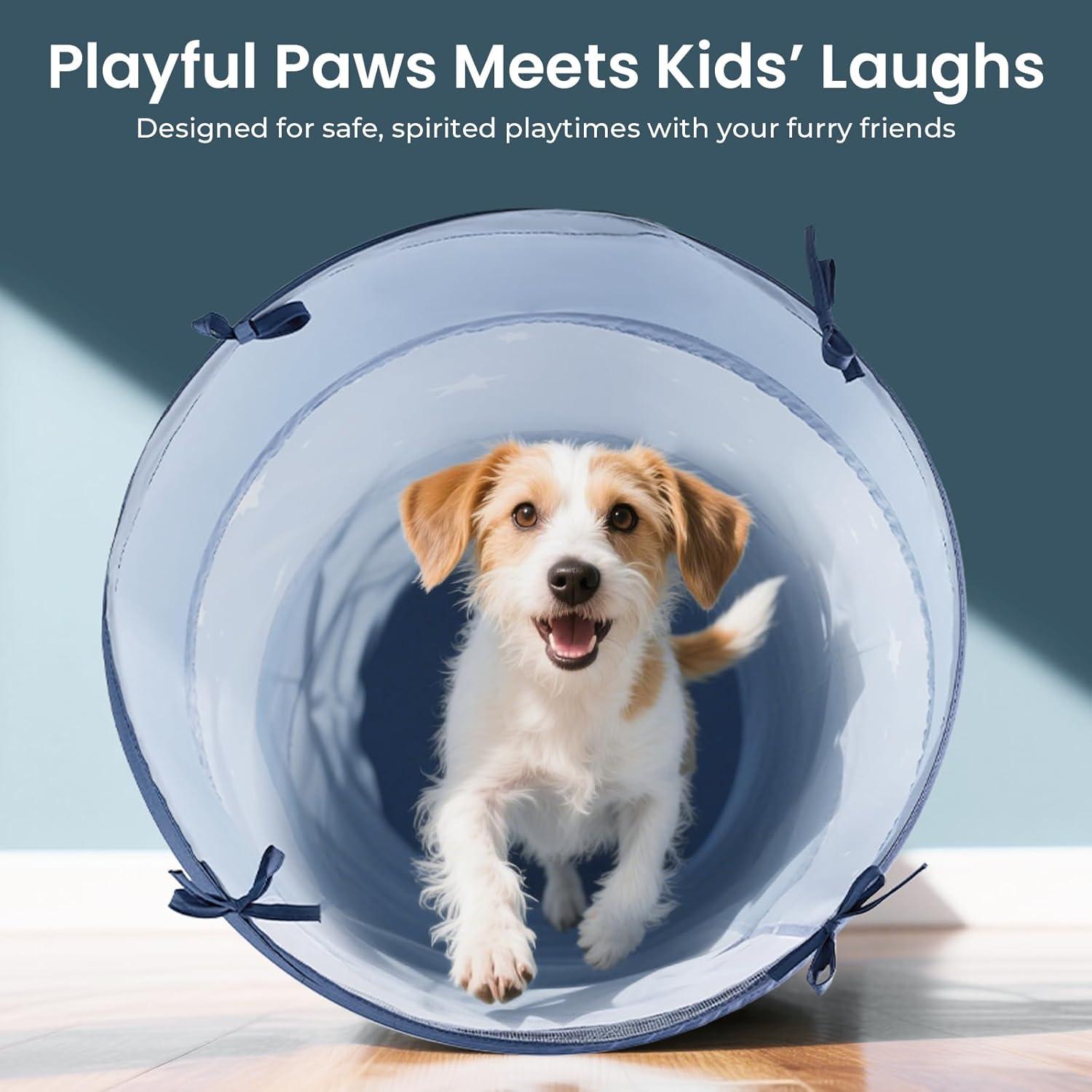 imageTiny Land Tunnel Toys for Toddlers 69 x 18 Baby Tunnel Crawl Indoor Play Tunnel for Kids to Crawl Through Pop Up Dog Tunnel Baby Outdoor ToysBlue