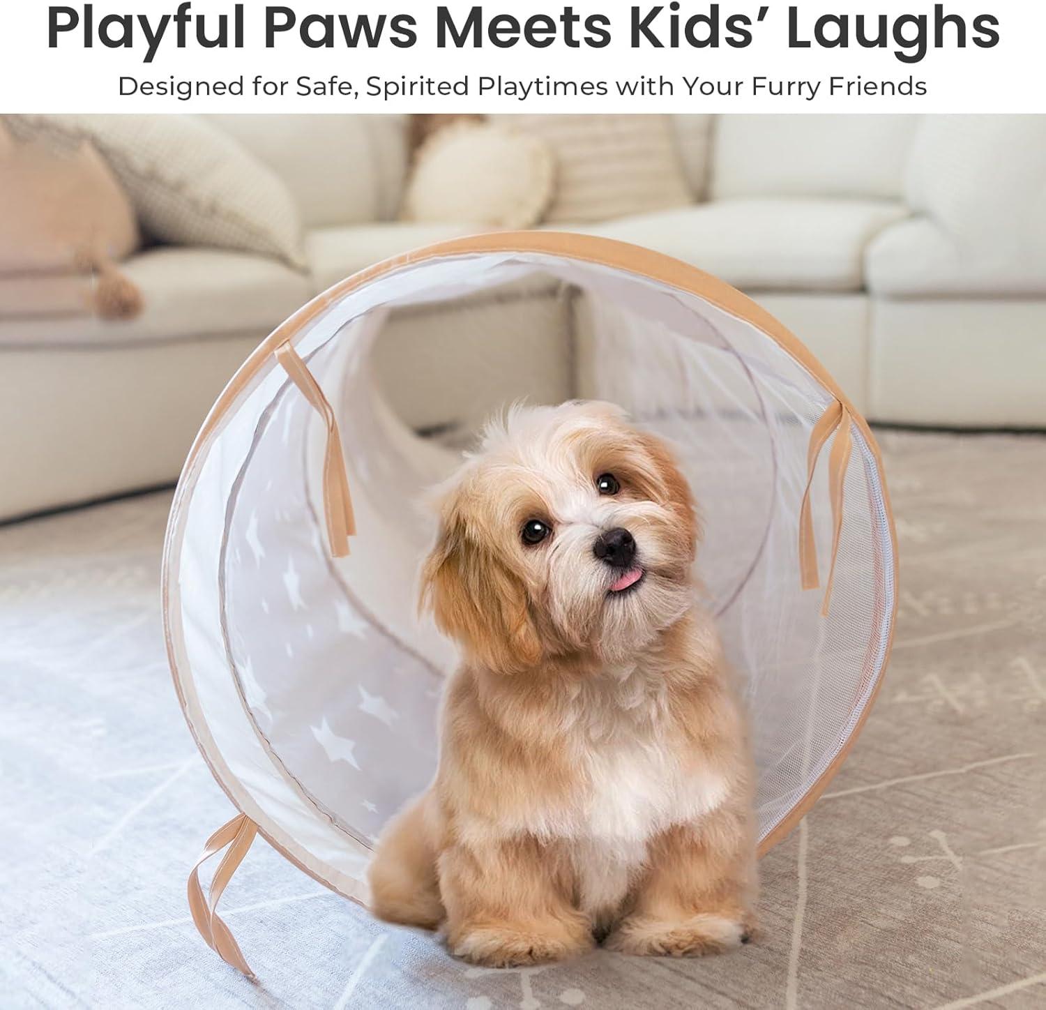 imageTiny Land Tunnel Toys for Toddlers 69 x 18 Baby Tunnel Crawl Indoor Play Tunnel for Kids to Crawl Through Pop Up Dog Tunnel Baby Outdoor ToysKhaki