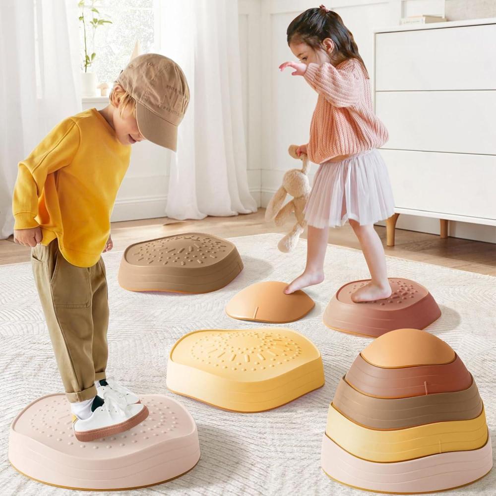 imageTiny Land Stepping Stones for Kids 5pcs NonSlip Toddler Stepping Stones Sensory Stepping Stones for Promoting Toddlers Balance amp Coordination Skills Stepping Stones for Toddlers 35Yellow