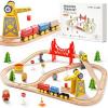 55pcs Wooden Train Set