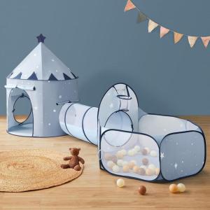 Tiny Land Kids Play Tent with Tunnel, Pop Up Play Tent with Ball Pits for Toddlers, Baby Tent with Carry Bag, Toddler Tents Indoor(Blue)