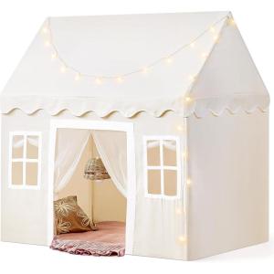 Tiny Land Kids Tent with Mat, Kids Play Tent for Toddlers, Playhouse for Kid Indoor, Ideal Toy Gift for 3+ Girls, Play Room Furniture(Off-white)