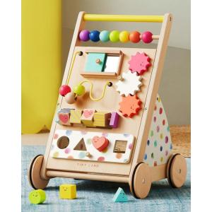 Tiny Land Wooden Baby Walker, Adjustable Speed Baby Push Walker for Boys and Girls, Montessori Activity Center Push Toy for Kids’ Development, Ideal Christmas Gift for Toddlers (Rainbow)(Rainbow)