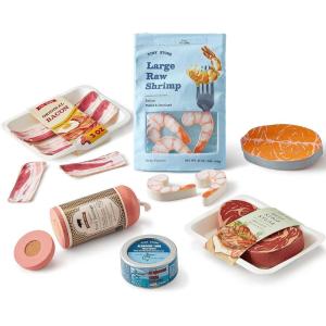 Tiny Land Wooden Egg Toy Set for Kids – 6-Piece Pretend Play Food with Cutting Eggs, Fried Egg & Realistic Carton – Montessori Kitchen Toys for Toddlers(Meat)