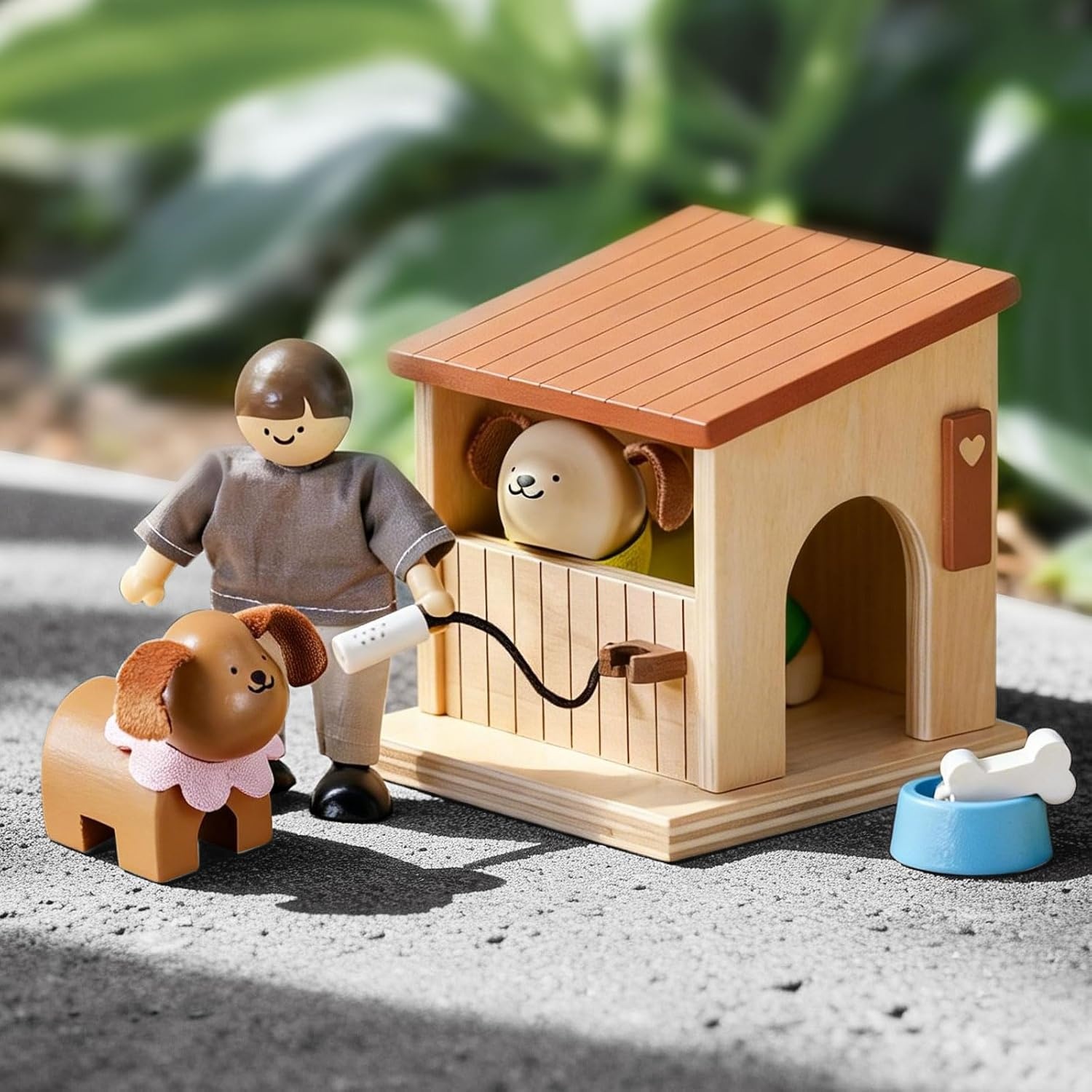 imageTiny Land Wooden Dollhouse Animal Set for Toddlers Dollhouse Accessories amp Dolls House Furniture Sets for Toddlers Montessori Pretend Play Family Pets Set Toys Gift for Kids Age 3